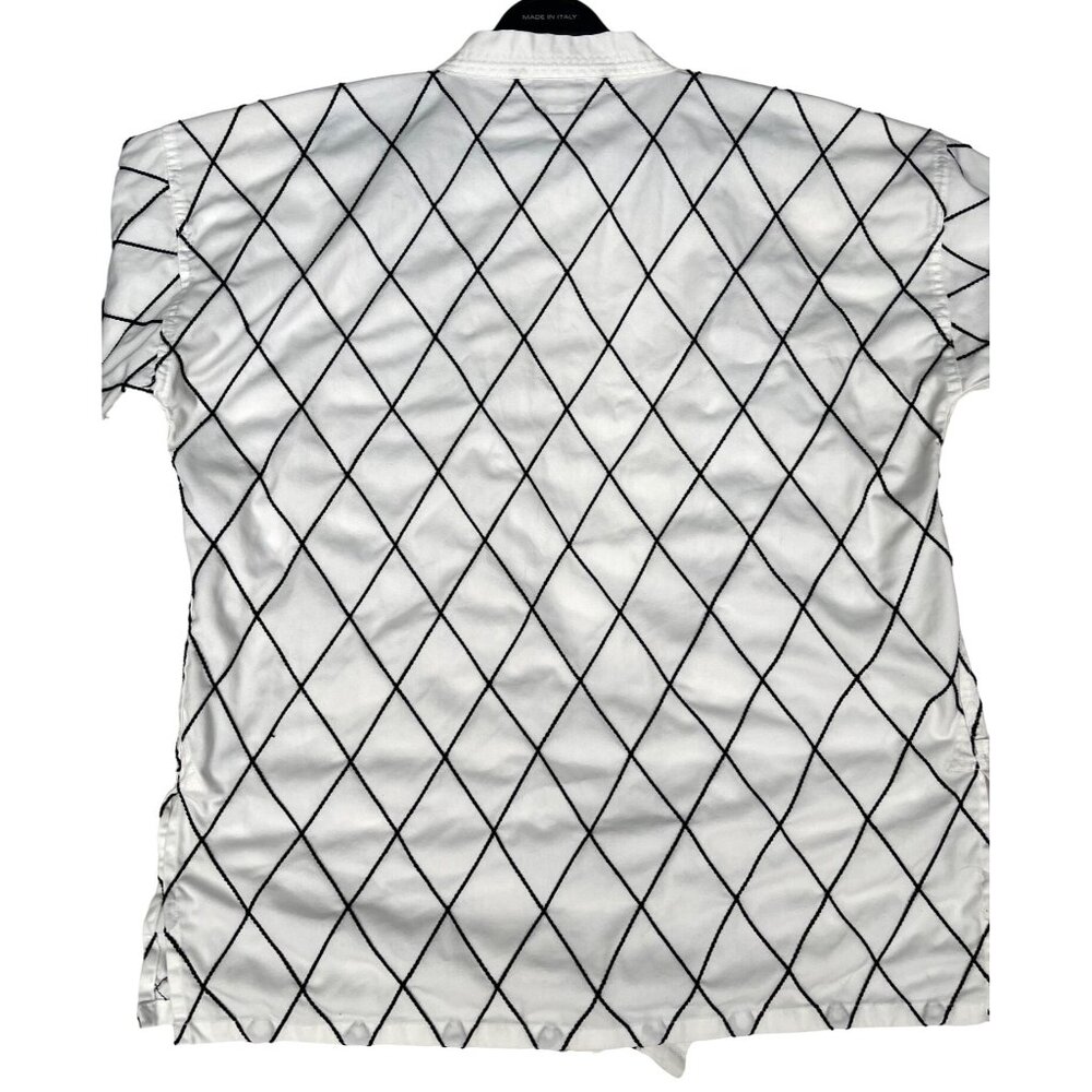 SIZE 4 BMA White Hapkido Uniform Gi Jacket Top Black Diamond Stitching - Picture 7 of 13